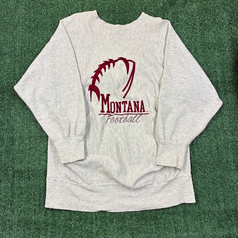 Vintage‎ 90s MV Sport Reverse Weave Montana Football Crewneck Sweatshirt